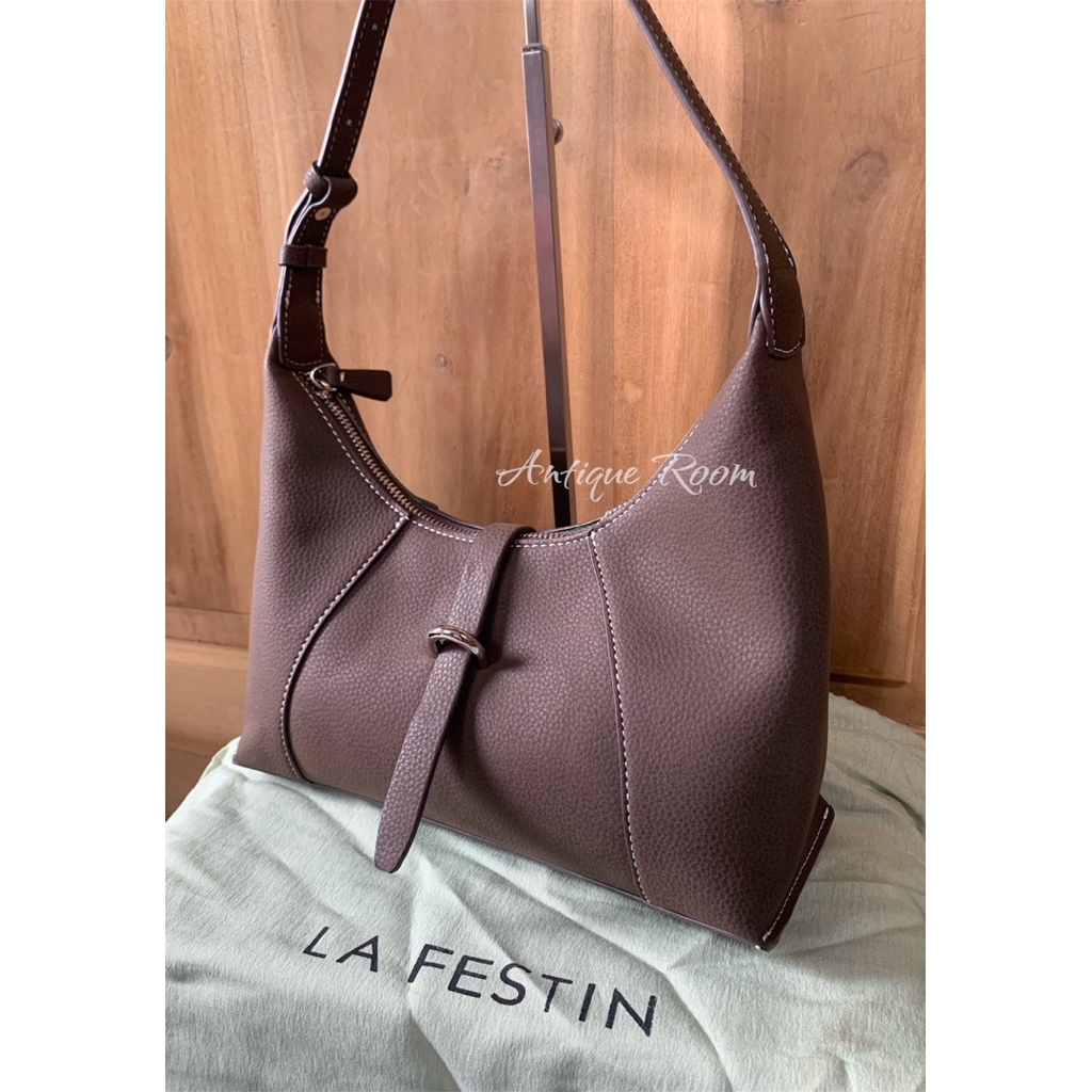 LA FESTIN COFFEE BROWN SHOULDER SLING BAG MEWAH NEW