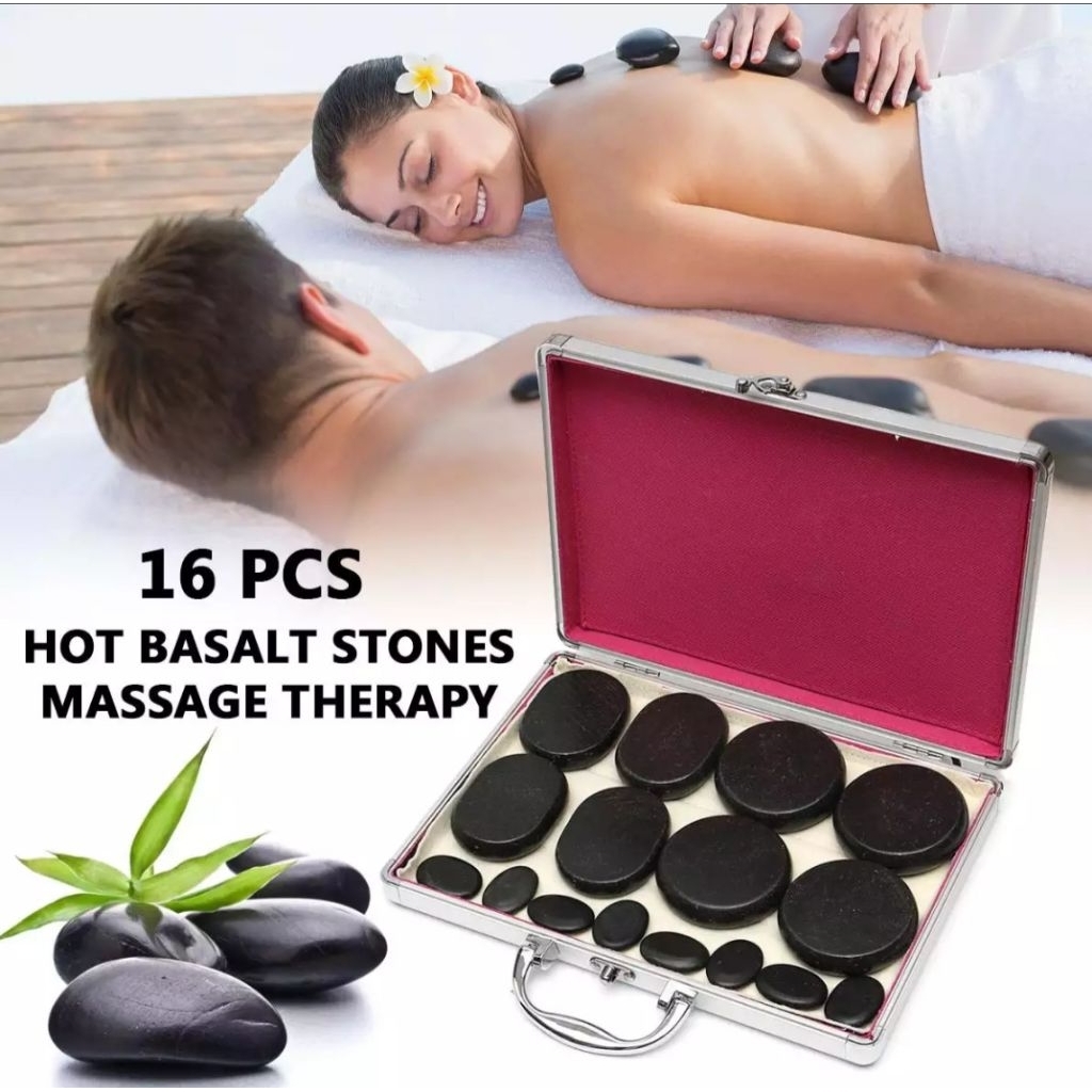 1 set Hot Stone massage batu panas spa