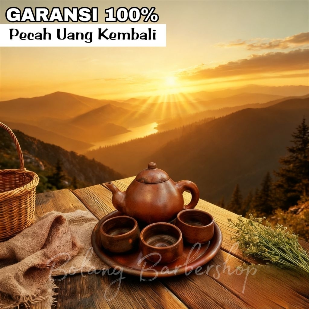 Poci Khas Teh Set Tanah Liat | 1 Set Teko Poci Tanah Liat Suasana Klasik Tempo Doeloe SK10