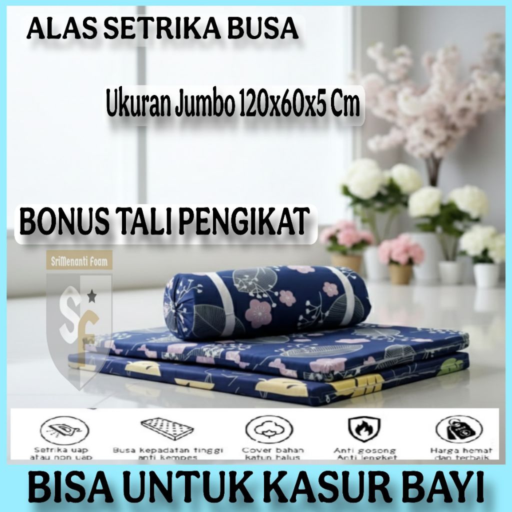 Alas setrika jumbo.120x60x5cm.Matras.Kasur bayi.Kasur anak.Alas setrika busa.