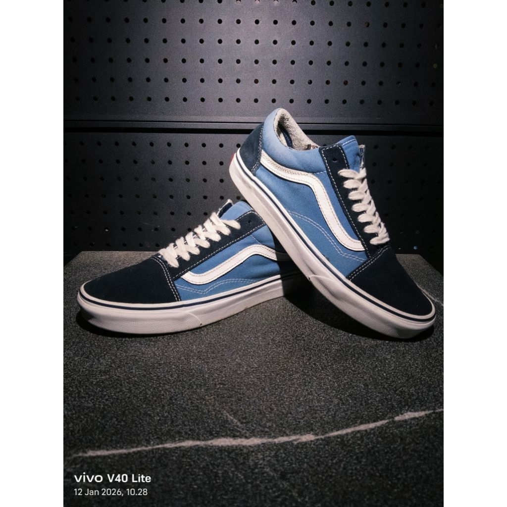 (second) Vans Old Skool Trainers In Blue size 40,5 insole 26cm