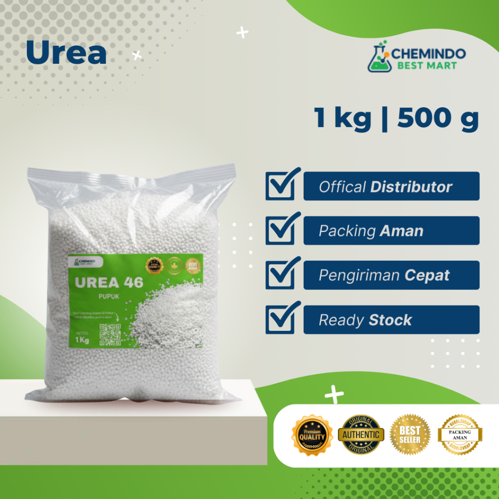 Pupuk Urea Prill Petro Kujang Non Subsidi 500 Gram 1KG | Nitrogen 46% | Pupuk Tanaman Padi Sayur Bua