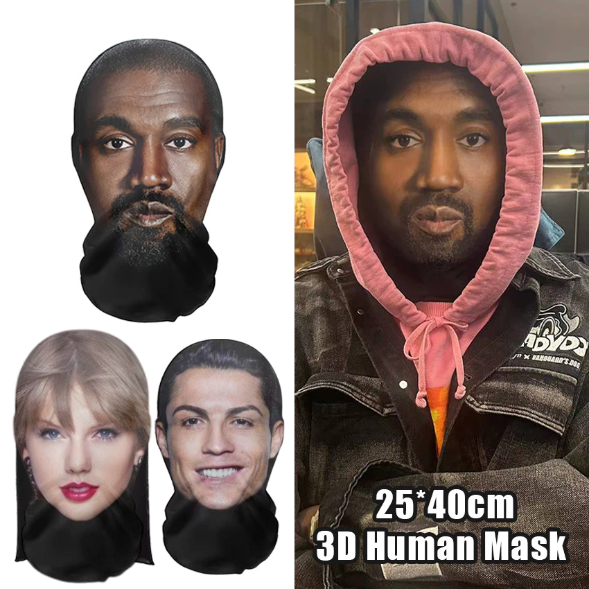 Topeng Ugly Face Lucu Masker Ekspresi Wajah Abstrak Unik Kreatif Motor Pelindung Sinar Matahari Tope