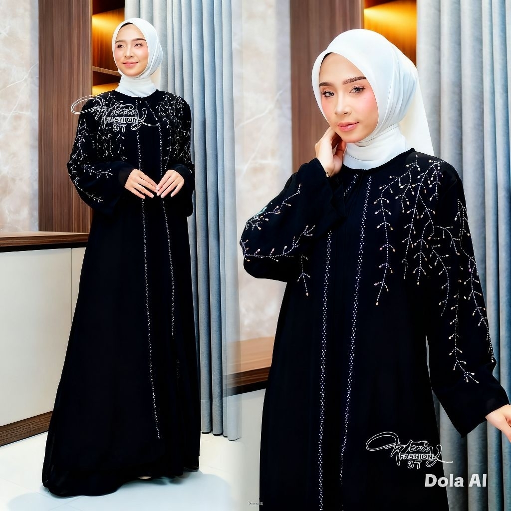 Abaya manik main putih mewah abaya terbaru 2026 mantaf abaya mewah elegan