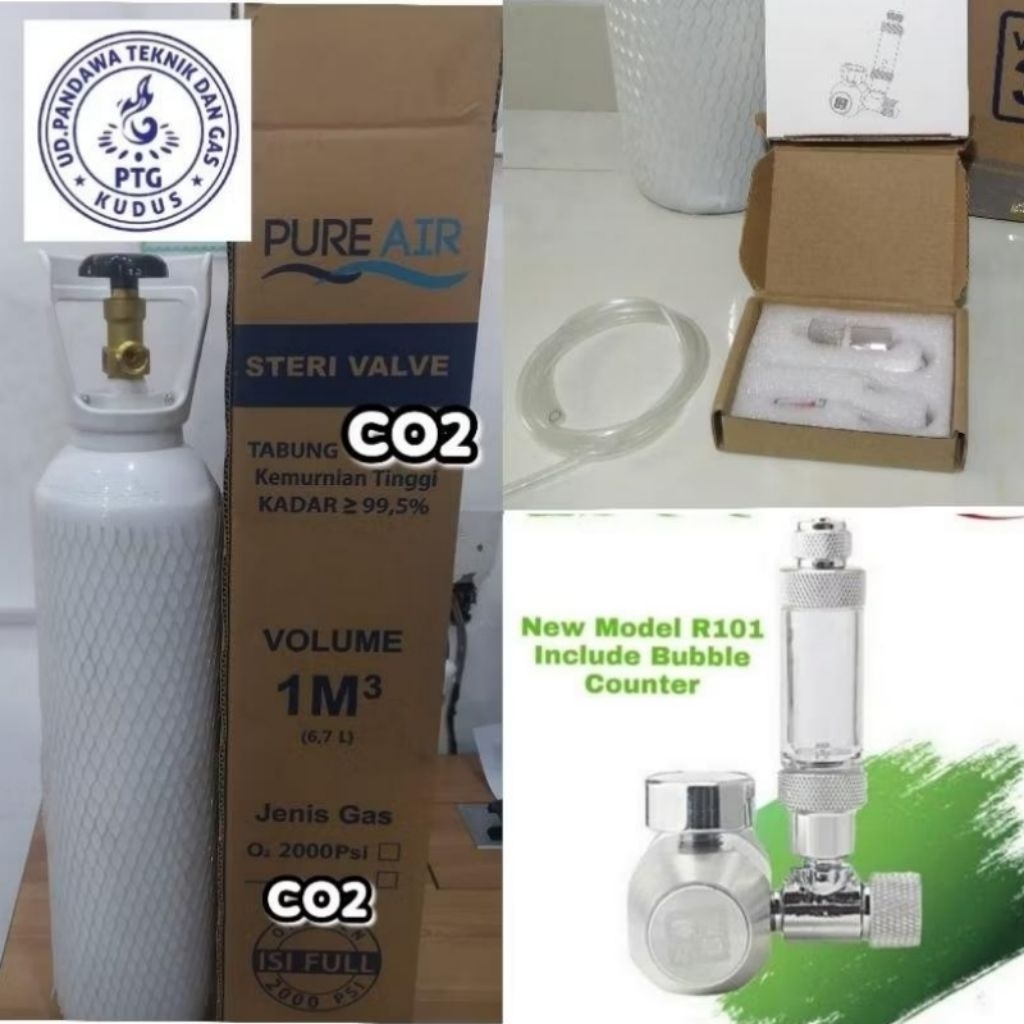 Tabung CO2 7 liter 4-5kg + sudah isi tabung co2 aquascape