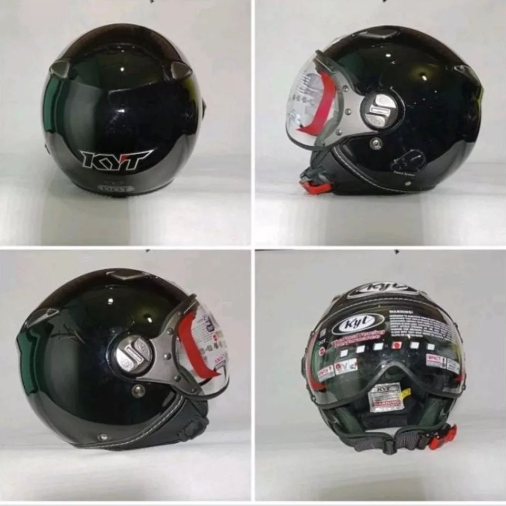 KYT Helm Motor KYT Hijab Hitam dengan Visor dan Desain Ergonomis untuk Keamanan Berkendara