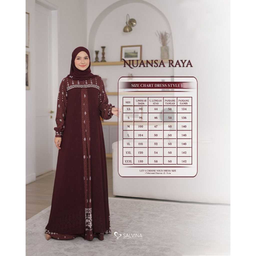 Dress Nuansa Raya S1 Salvina - Gamis Salvina