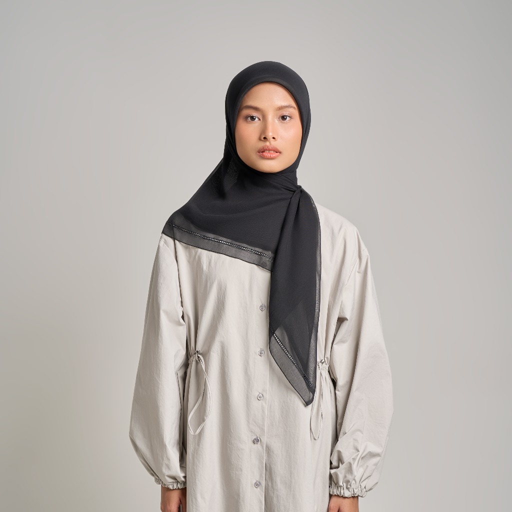 napocut Hijab - Afiya Embroidery - Hijab Segiempat Paris Jepang Bordir Geometris & Bunga