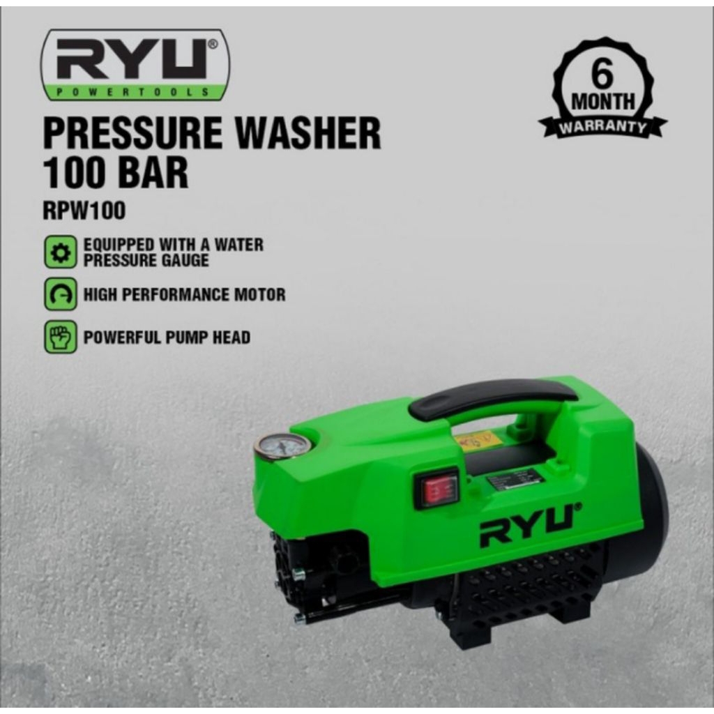 RYU RPW 100 Pressure Washer 100 Bar RYU