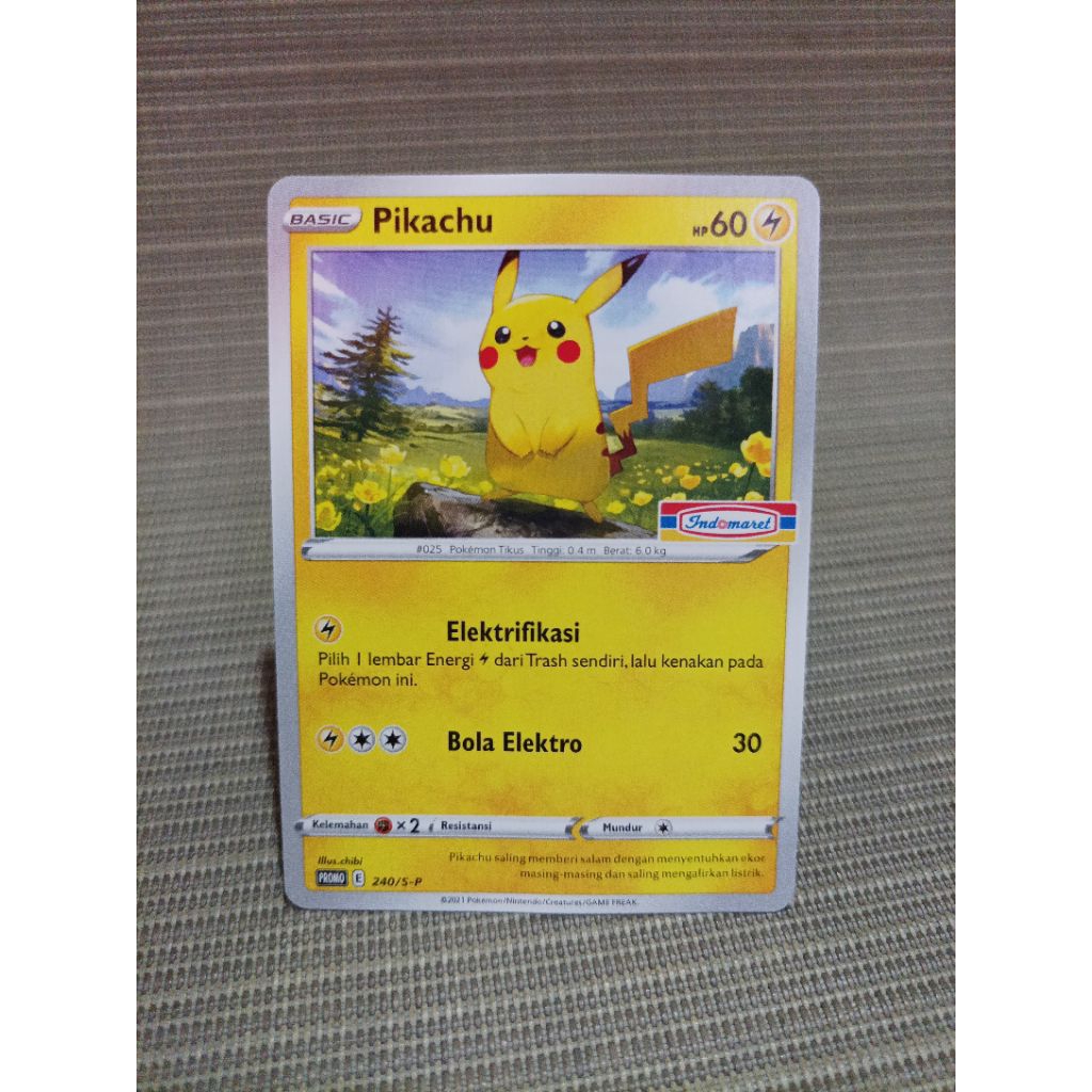 Pokemon indonesia TCG pikachu 240/S-P indomaret promo