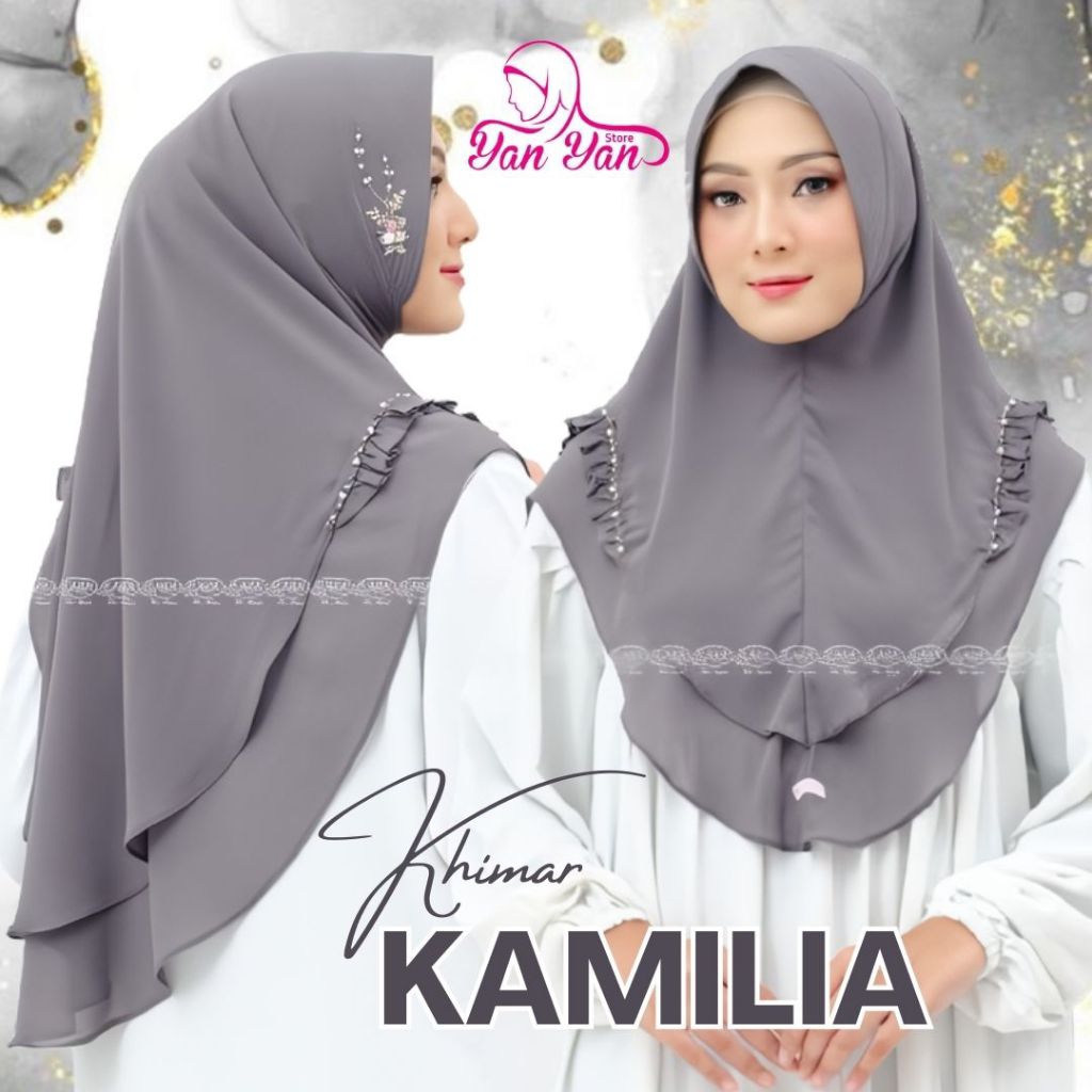 Khimar Kamilia Original Produk Aila Hijab Instant Ceruty Babydoll 2 Layer Premium Bergo Handmade Mod