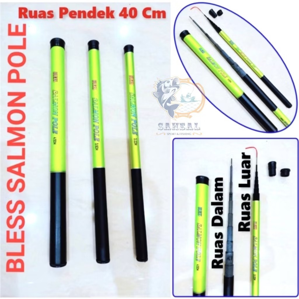 Joran Tegek Bless Salmon Pole Ruas Pendek