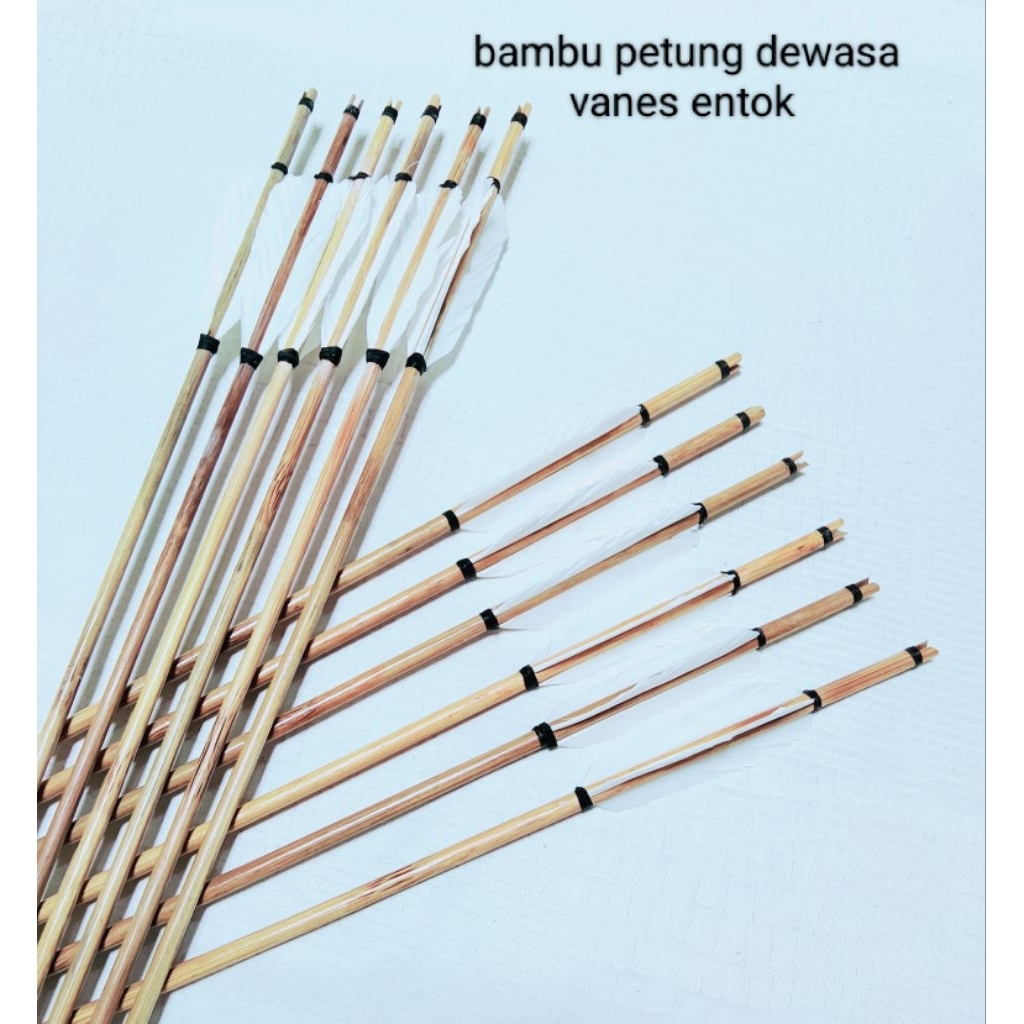 ARROW BAMBU PETUNG DEWASA VANES ENTOK / 6 PCS