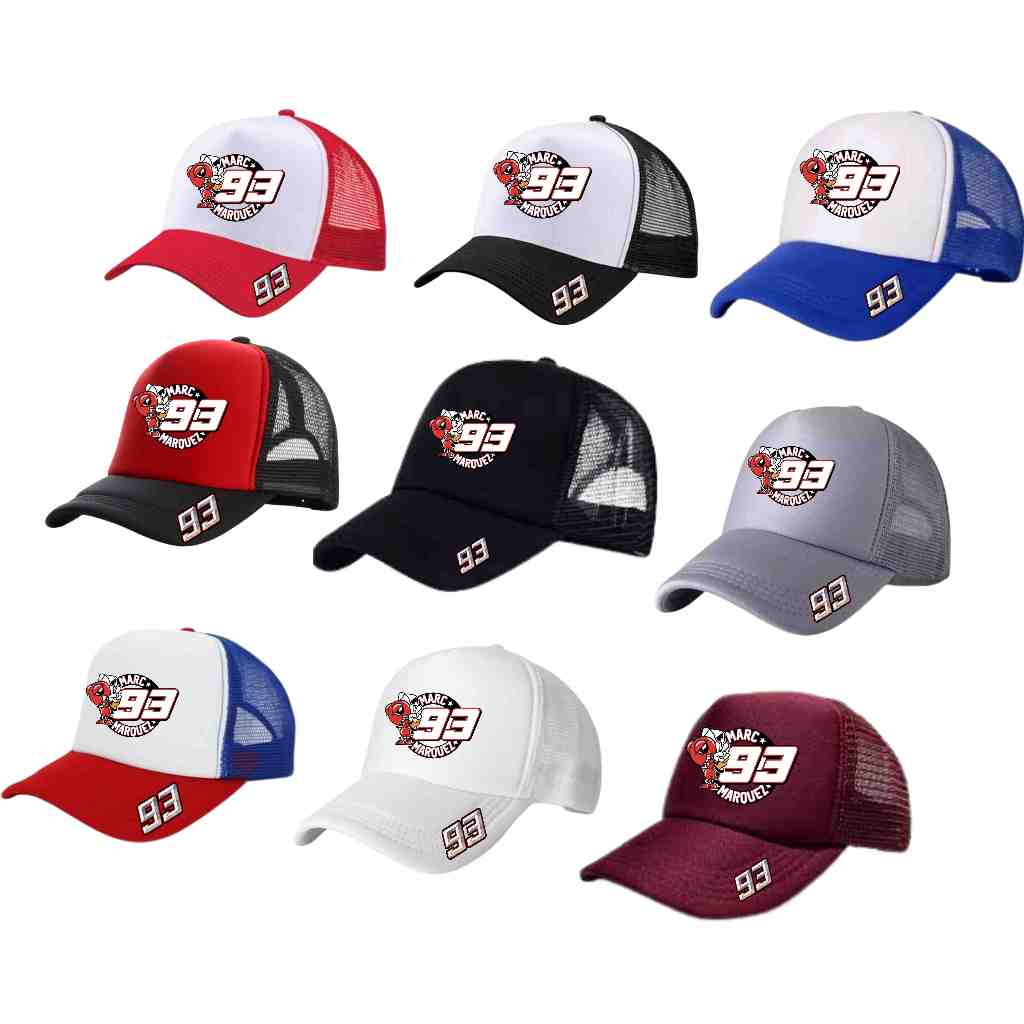 Topi 93 Marc Marquez 93 motos carreras motogp || Trucker Unisex Premium Quality || Topi Jaring Marc 