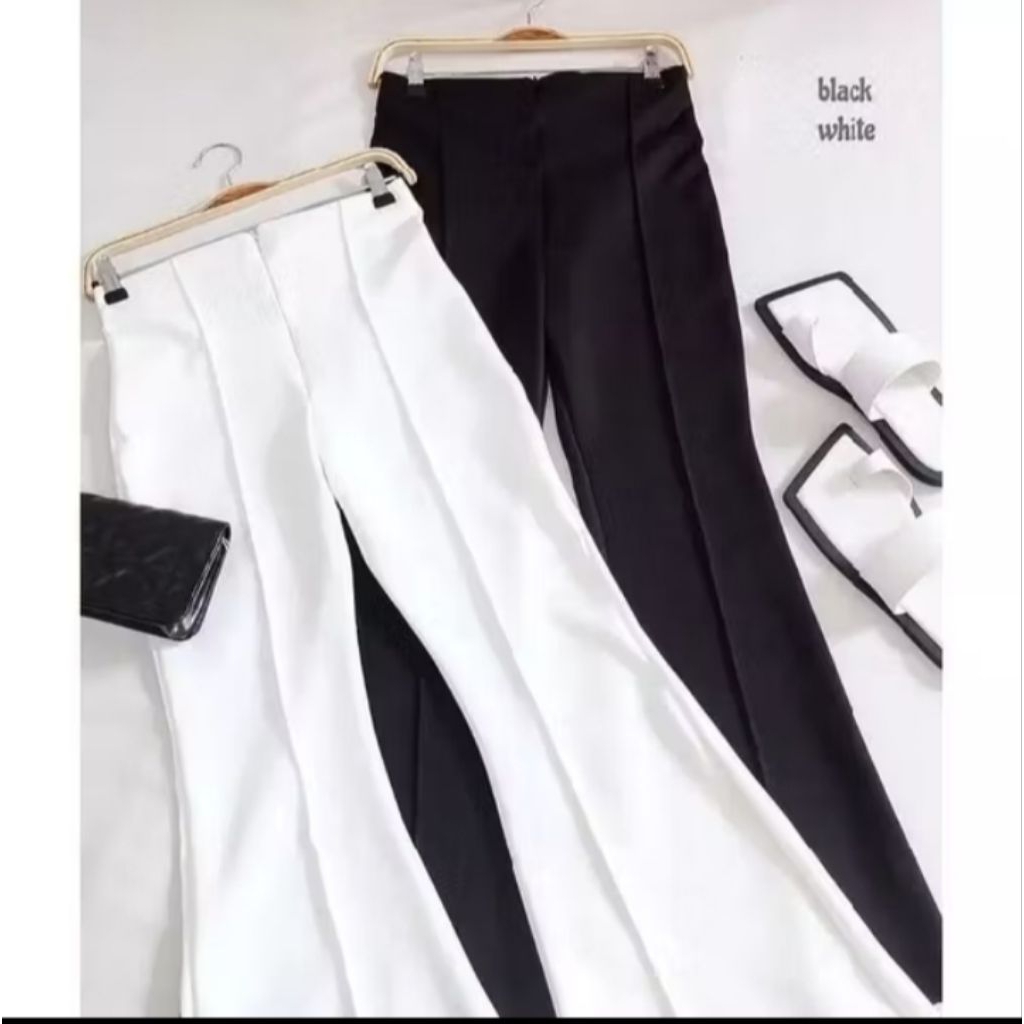 Cutbray Zipper Premium Haighwaist Celana Cutbray Scuba Resleting