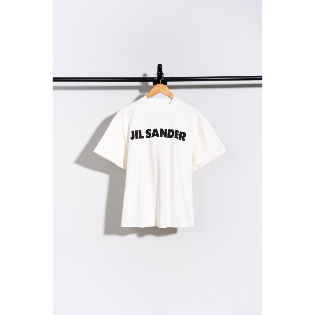JIL SANDER LOGO PRINT OVERSIZED AND LONG FIT TSHIRT WHITE