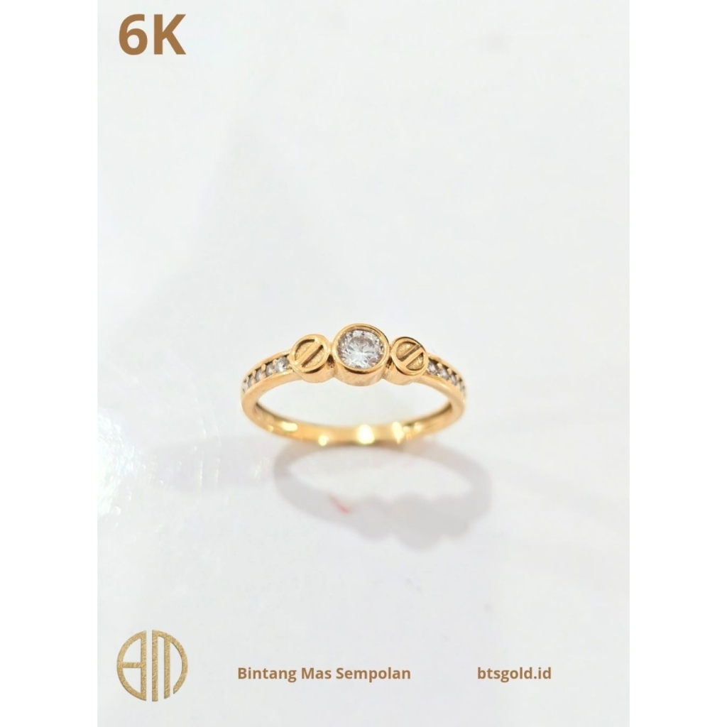 Cincin Permata Putih Emas Asli