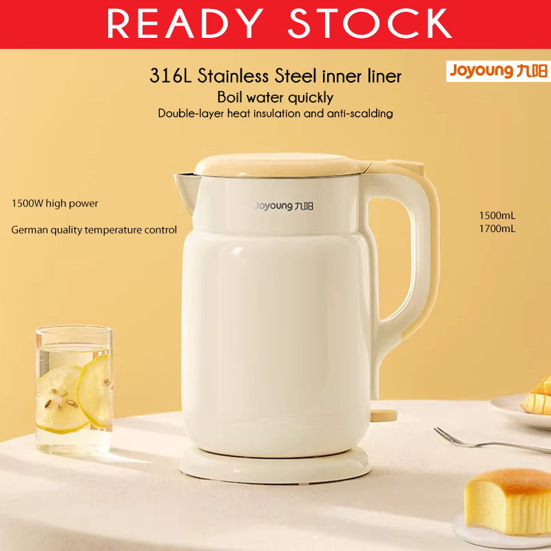 New 2025 JOYOUNG electric kettle, household 316L stainless steel kettle, 1500ml 1700ml large capacit
