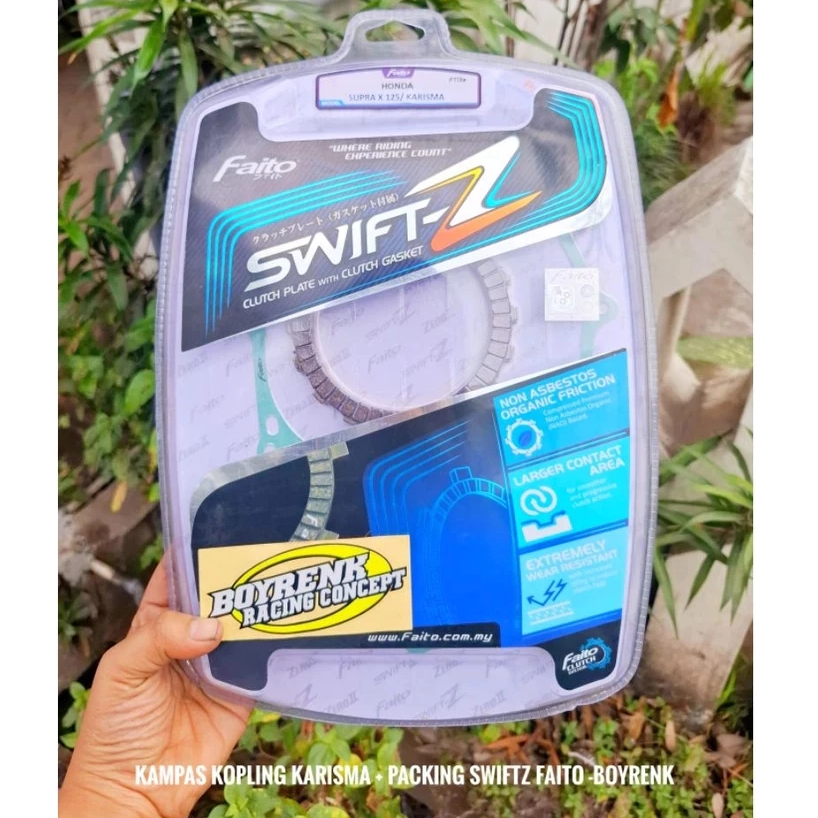 KAMPAS KOPLING FAITO RACING SWIFT-Z ORIGINAL PLUS GASKET KARISMA KHARISMA | WAFE125 | KIRANA | SUPRA
