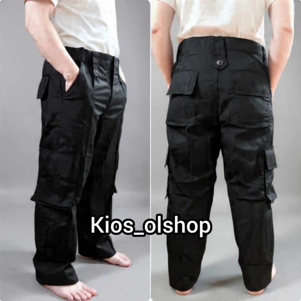 CELANA PDL HITAM BAHAN RIPSTOK / KARGO / HIKING / GUNUNG.