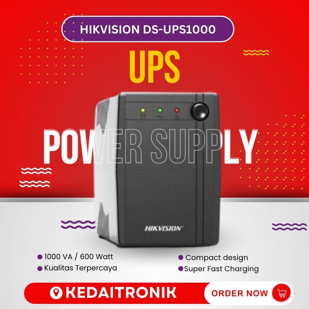 UPS HIKVISION DS-UPS1000 1000VA 600W DS UPS1000 1000VA 600 Watt Super Fast Charging