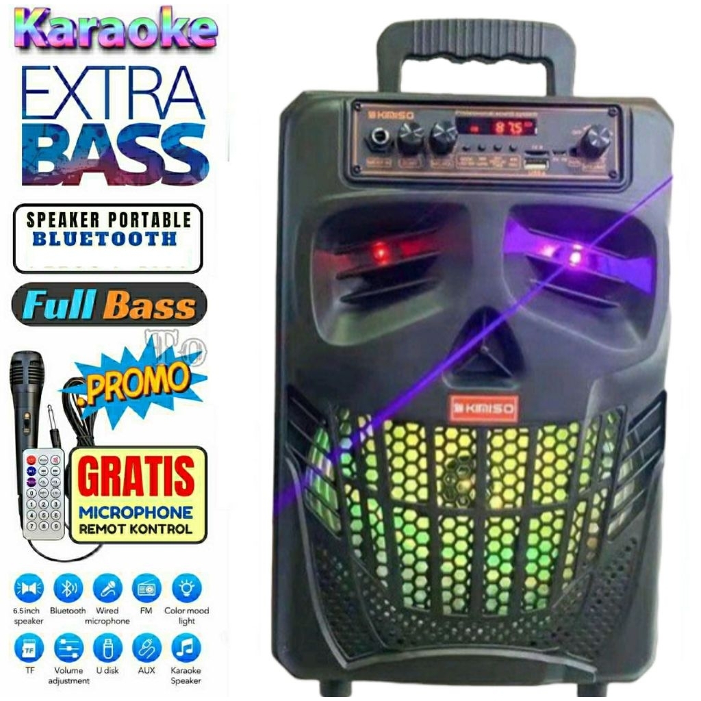 Speaker Bluetooth Kimiso 8.8inc Speaker Bluetooth Subwoofer aktif 7801 Super Bass Speaker karoeke FM