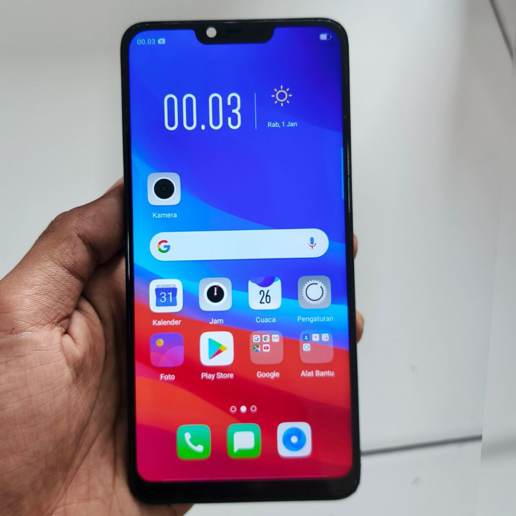 LCD touchscreen frame Oppo A3s CPH 1803 original copotan hp