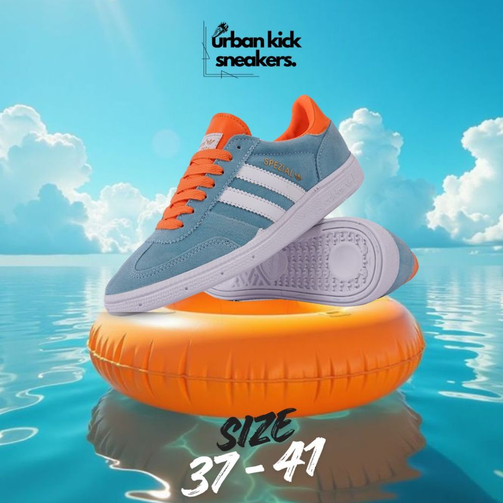 (URBANKS) Sepatu Sneakers Wanita Blue Orange Size 37-40