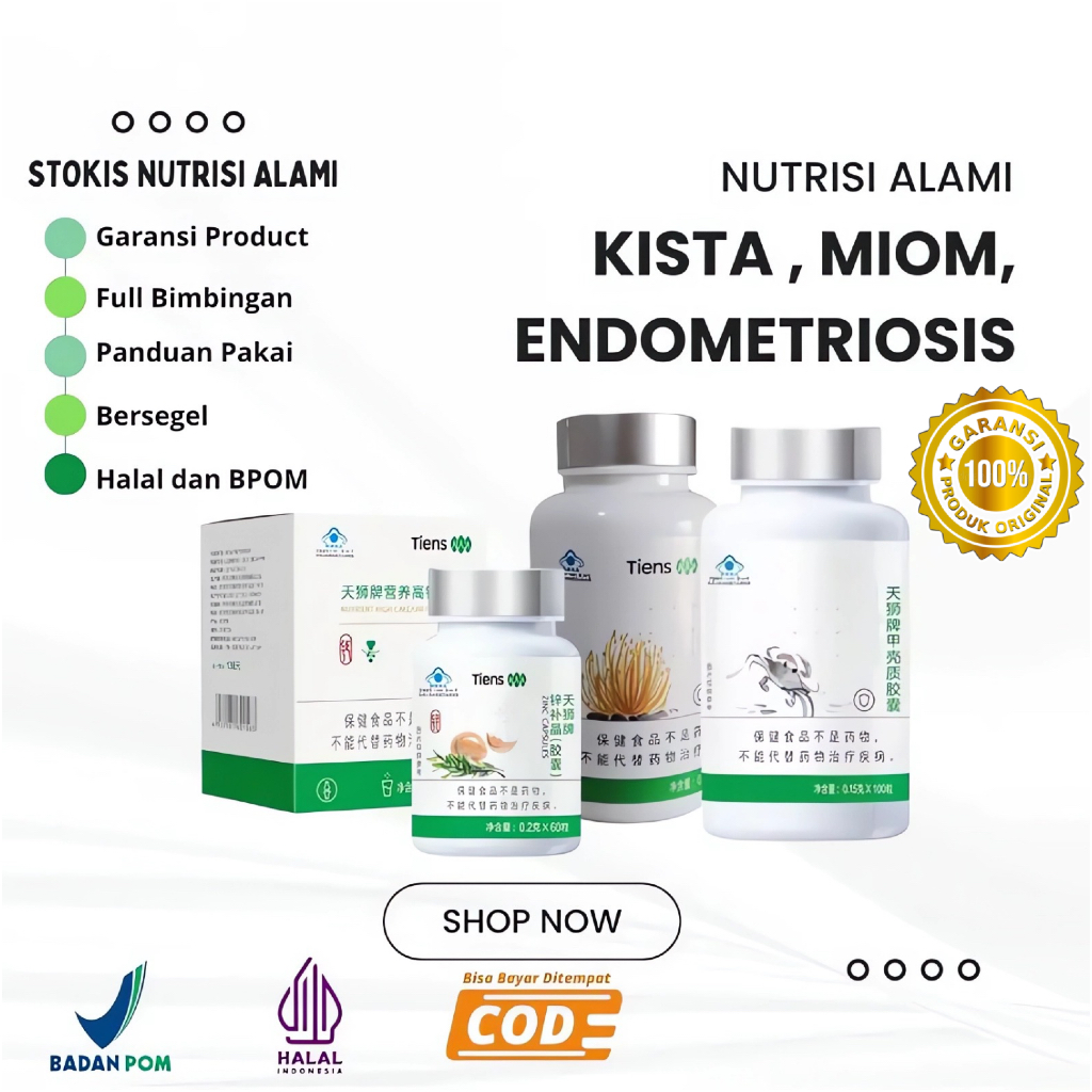 Paket Nutrisi Kista, Miom, Endometriosis, Nutrisi Organ Reproduksi Wanita, Tiens Calcium + Tiens Zin