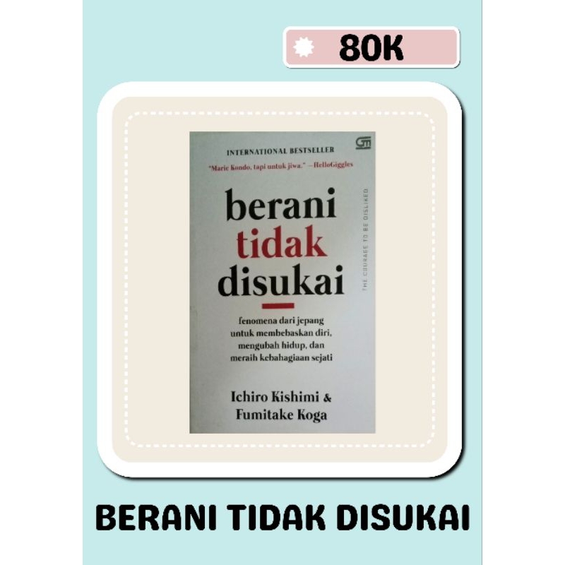 PRELOVED BUKU ORIGINAL BERANI TIDAK DISUKAI