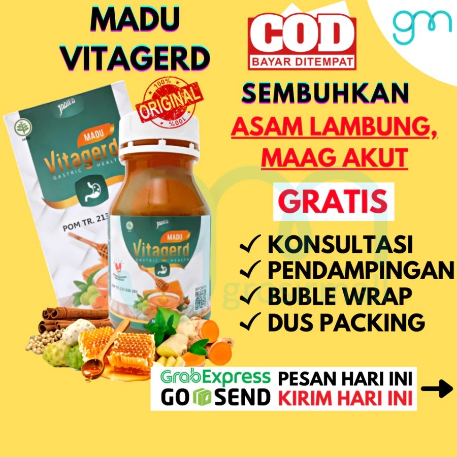 Madu VITAGERD Asli Herbal Obat GERD dan Asam Lambung Original dengan Gejala Susah Tidur Sakit Kepala