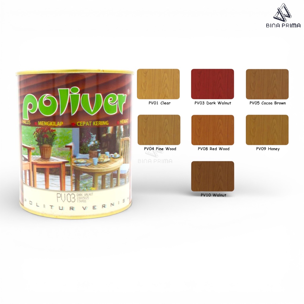 Politur / Plitur Poliver Vernish Kayu Premium 0.9 Liter