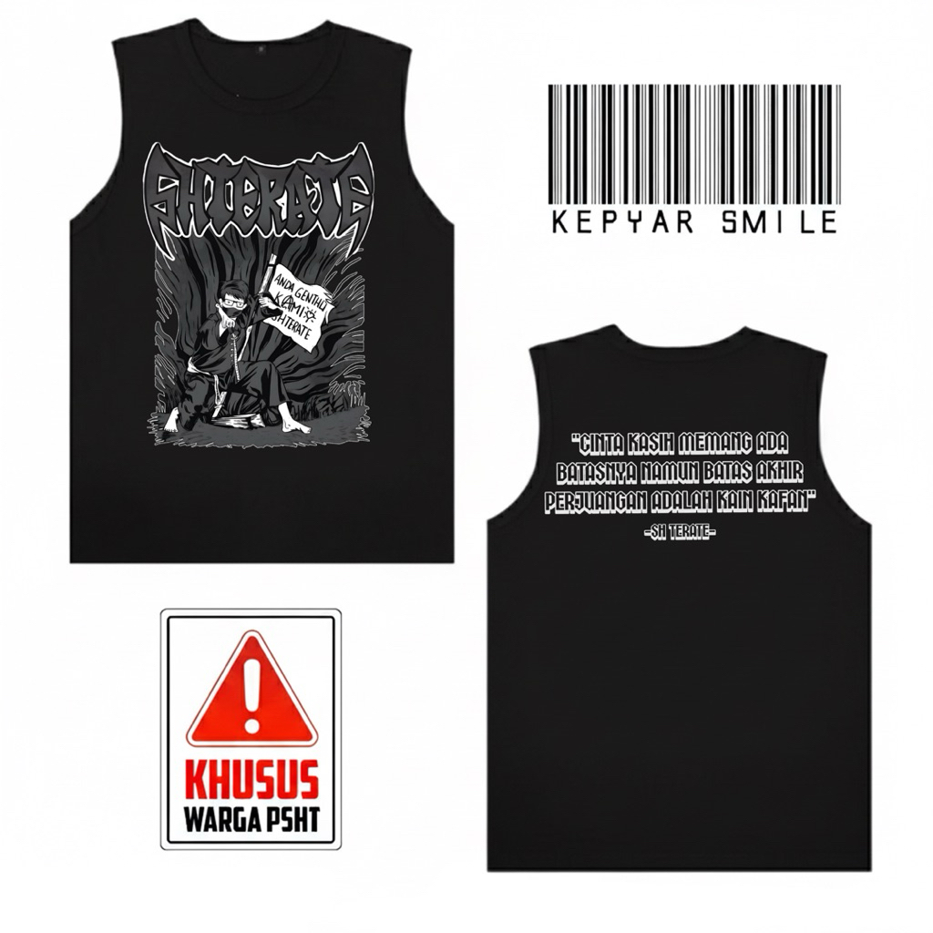 Singlet PSHT SH TERATE CINTA KASIH ADA BATASNYA NAMUN BATAS AKHIR PERJUANGAN ADALAH KAIN KAFAN