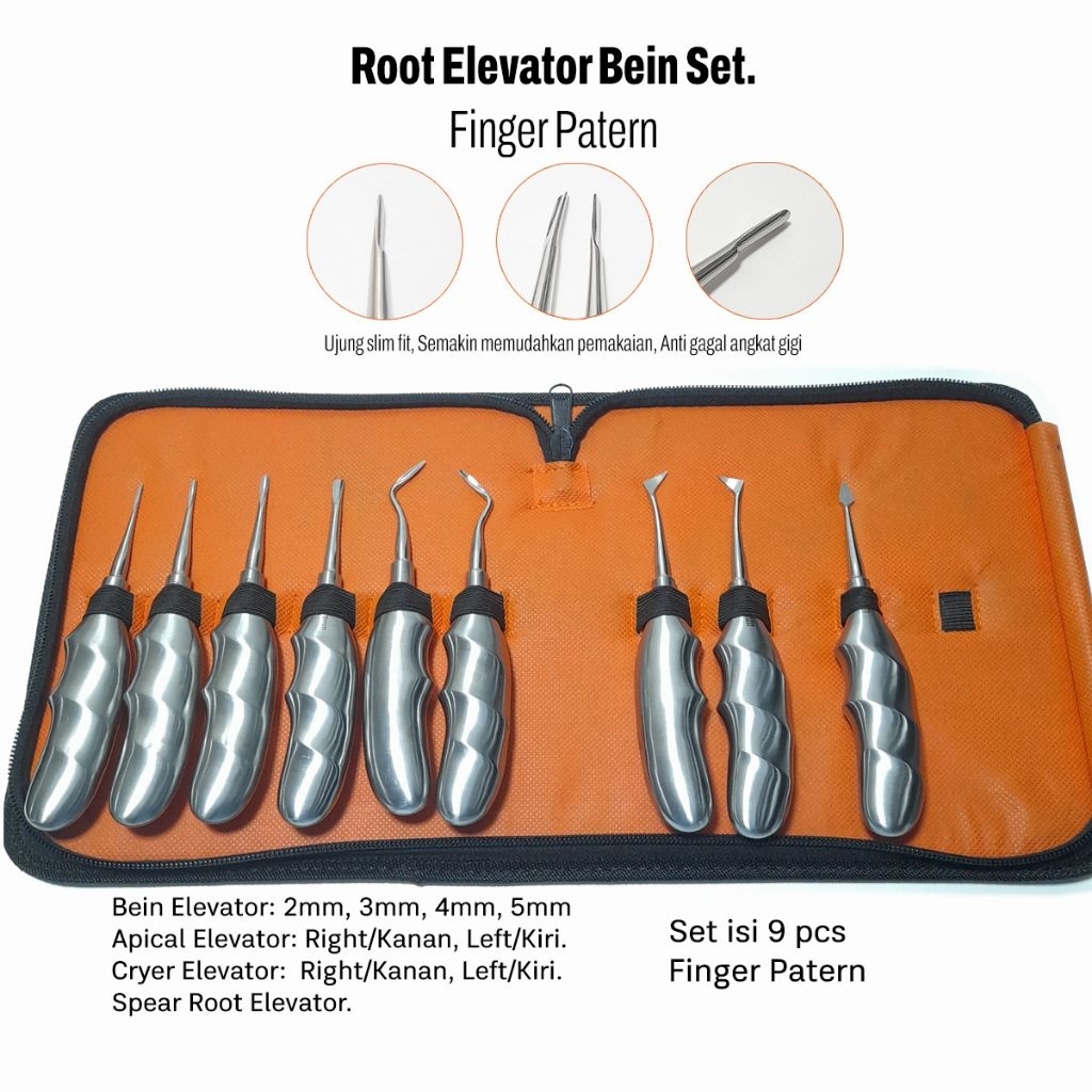 ROOT ELEVATOR BEIN SET ISI 9 FINGER PATERN