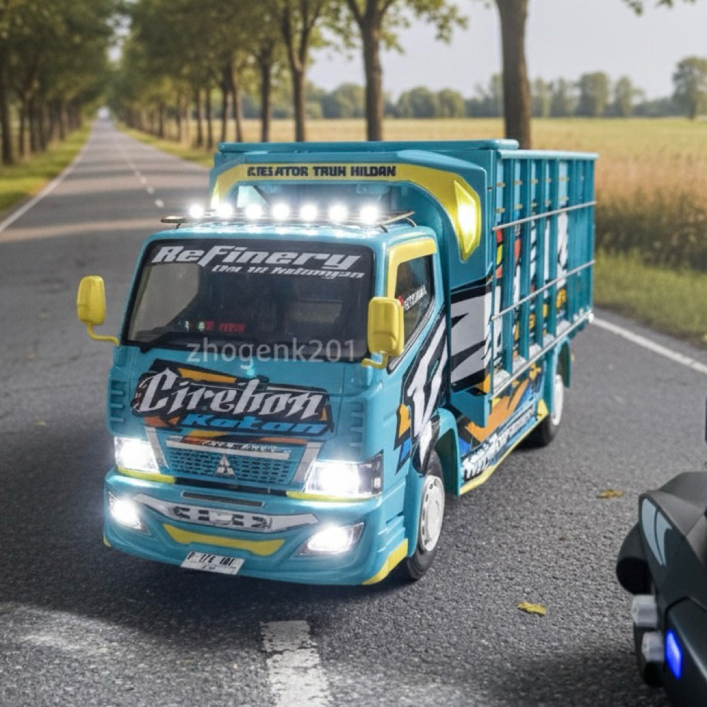 PROMO Miniatur TRUK OLENG Full Variasi Lampu Terpal Dari Kayu Asli - Mainan Anak Truk Oleng Non Rc P