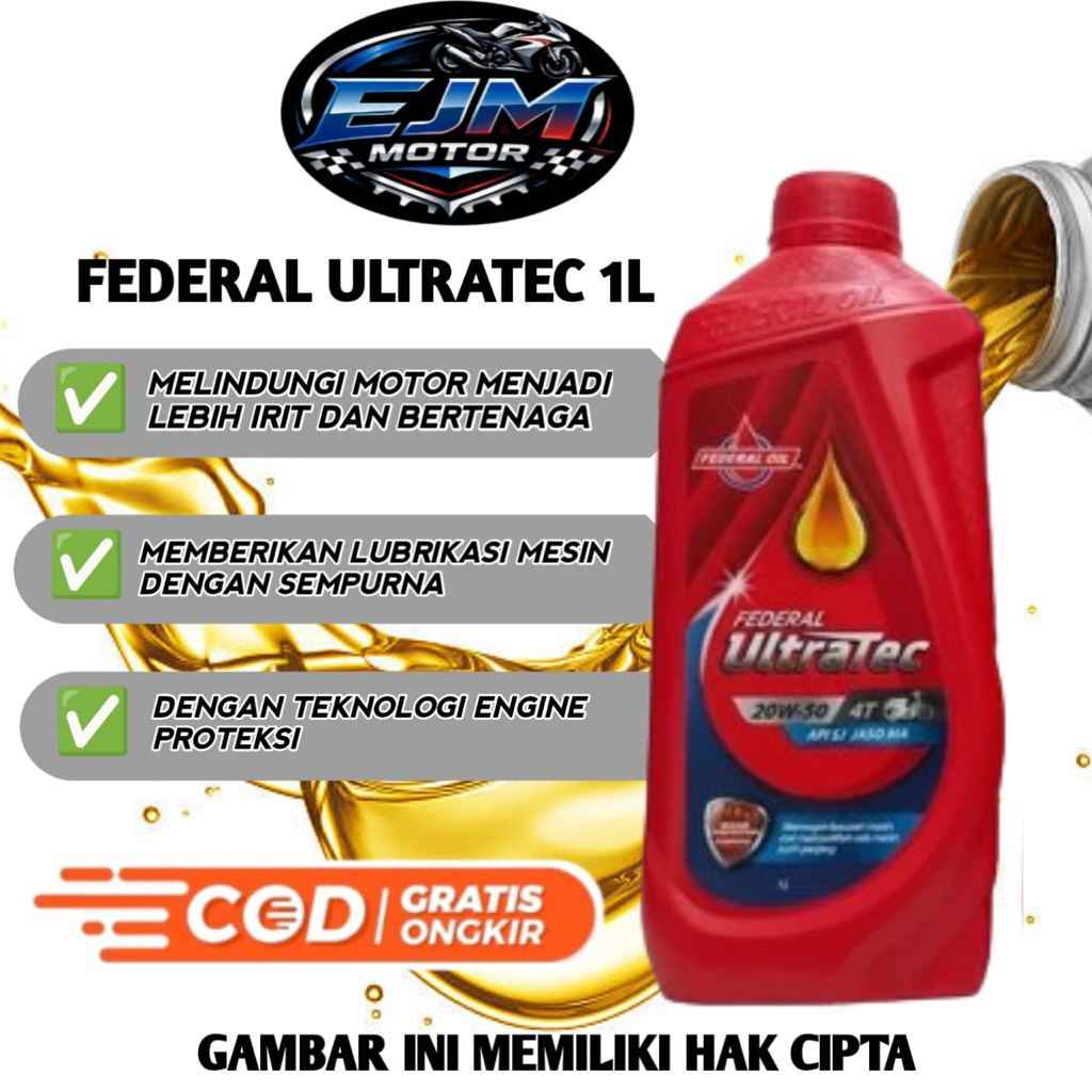 Federal oil oli federal ultratek 4t 1L asli motorcycle