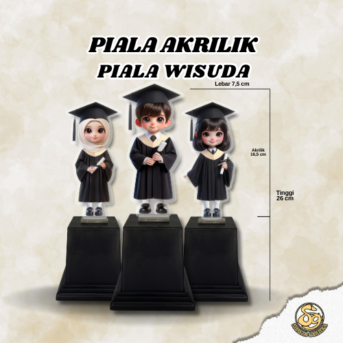 Piala Akrilik Wisuda Anak Perempuan Laki-Laki sovenir kelulusan, kenang kenangan