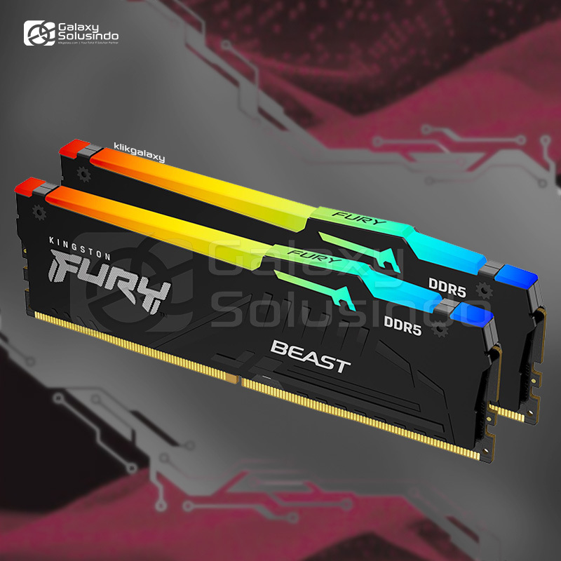 Kingston FURY Beast RGB 16GB (2x8) 6000MHz DDR5 - KF560C36BBEAK2-16 Memory RAM - MG