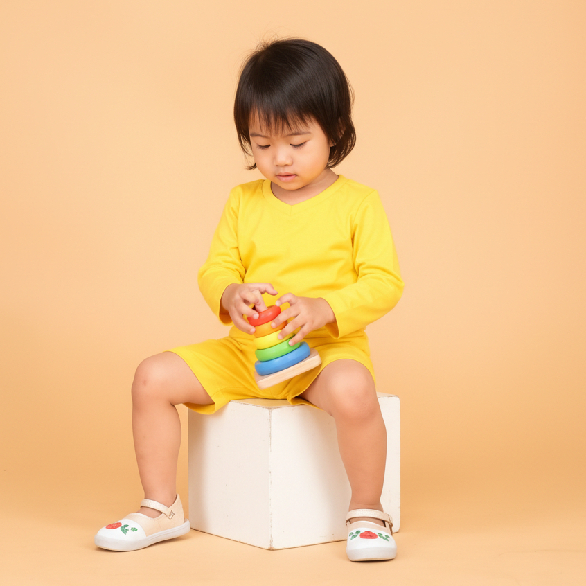 Kaos Lengan Panjang Anak V neck Aadeem Katun Bambu / Kaos Polos Anak Vneck Cotton Bamboo (6-12th)