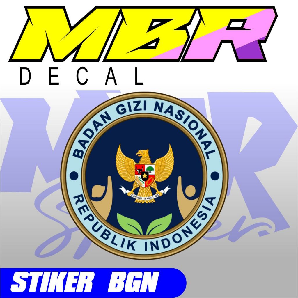 Stiker logo MBG, stiker BGN stiker logo makanan bergizi gratis