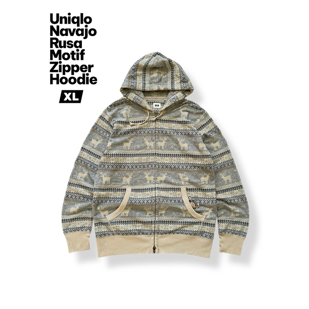Uniqlo Rare Navajo Rusa Zipper Hoodie Original Size XL