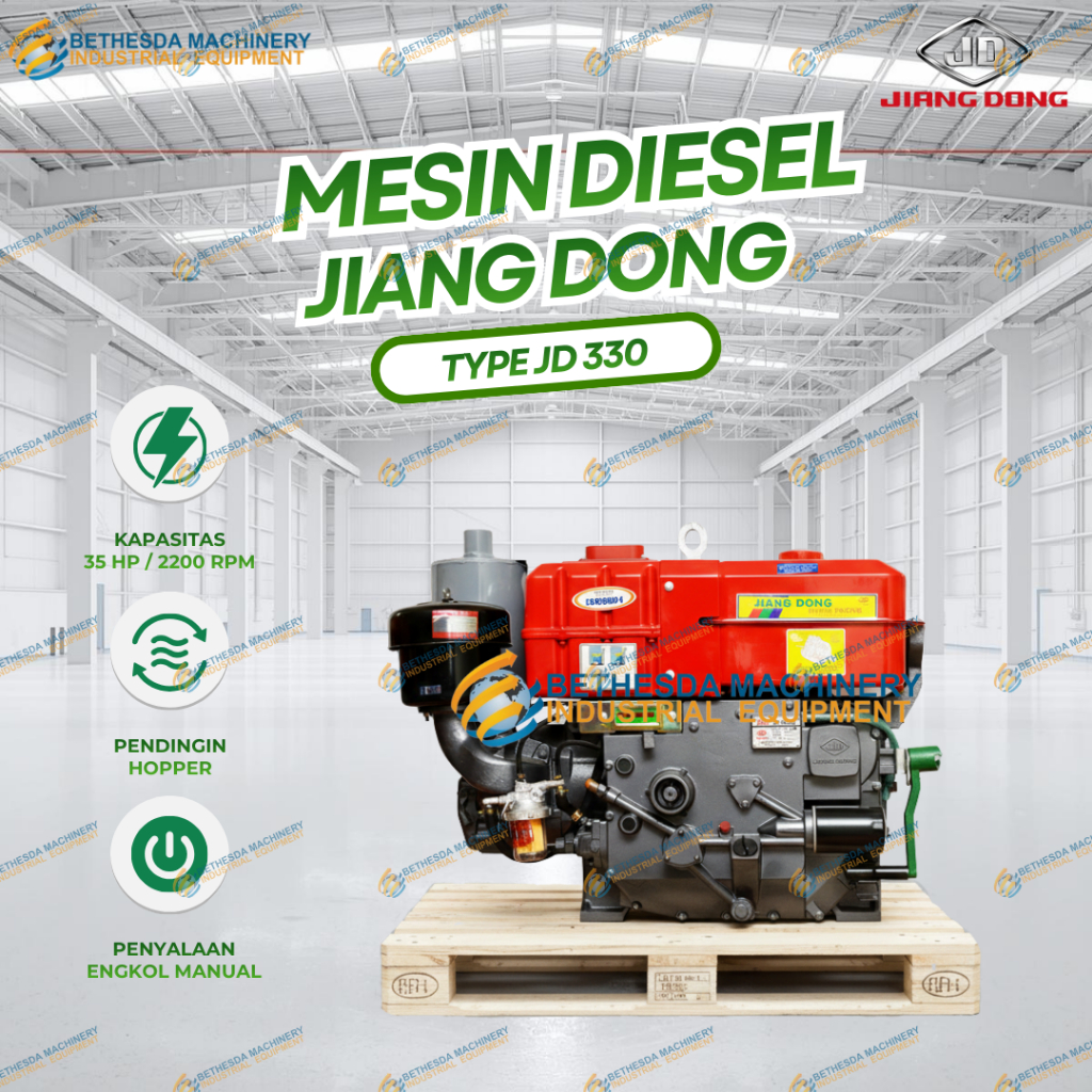 Mesin Diesel Jiangdong JD 330 35 PK 35HP - Penggerak Diesel JD 330 D Starter Jiang dong