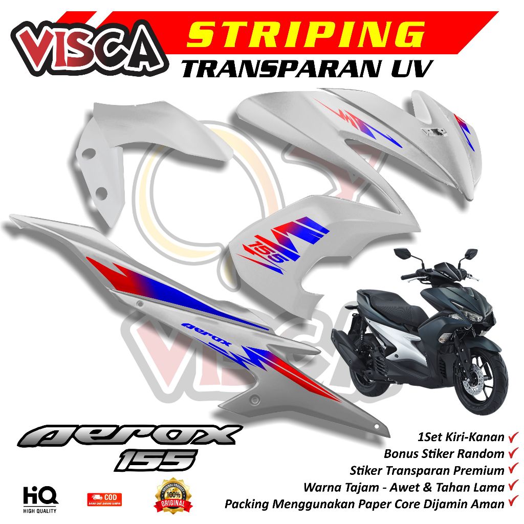 Striping Transparan Aerox Old 2018 2019 Desain Simpel Variasi Veloce