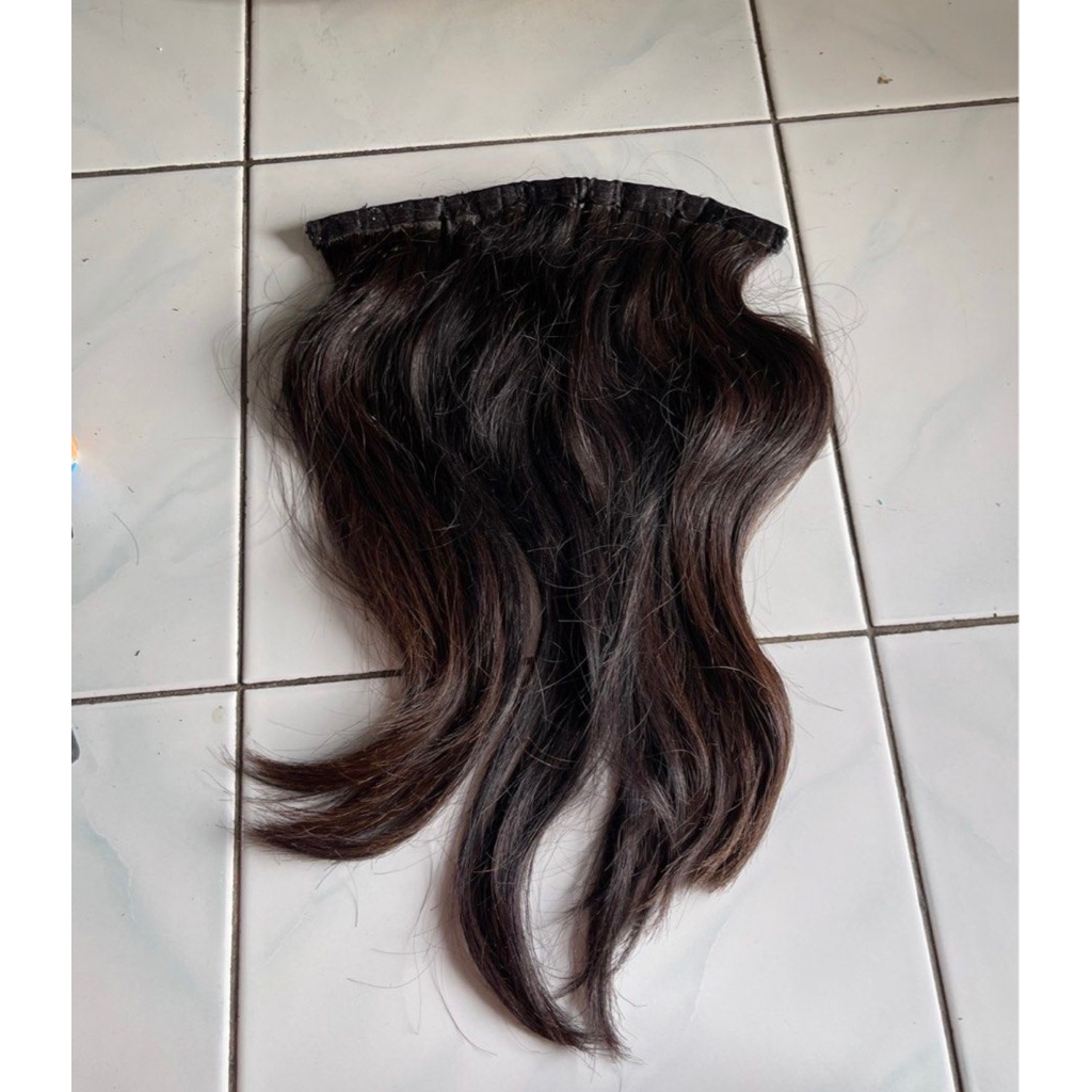 preloved hair clip human hair rambut asli 45cm