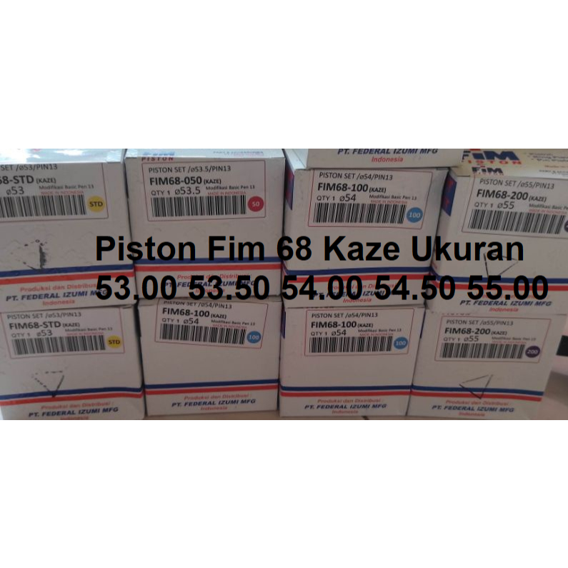 Piston KIT Fim 68 Kaze Ukuran 53.00 53.50 54.00 54.50 55.00 DIA 13 x 38.5 PEN 13 PISTON KIT SEHER / 