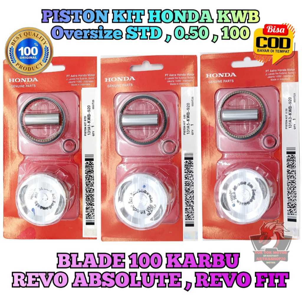 Piston Kit set KWB Asli Original Motor Honda Absolute Revo , Revo Fit Karbu , Blade 110 Carbu , Abso