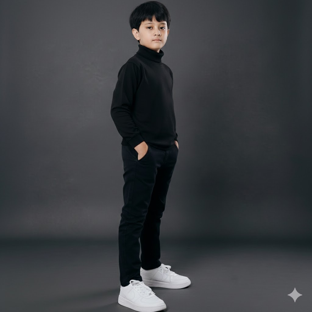 Kaos Anak Turtle neck Lengan Panjang Baju Atasan Turtle Neck Laki-Laki KIDS Fashion UNISEX M,L,XL