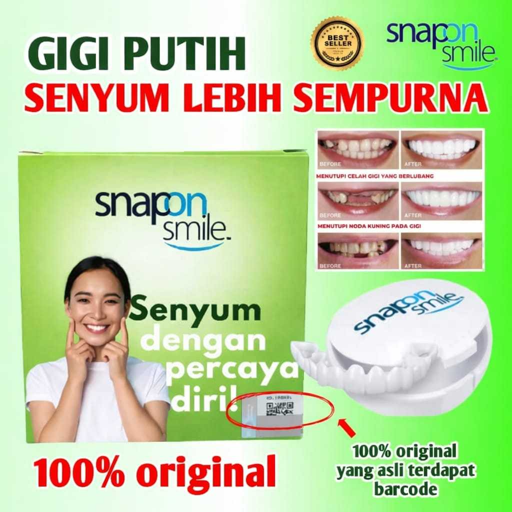 KUALITAS TERBAIK  Snap On Smile 100% ORIGINAL Gigi Palsu Snapon Smile 1 Set