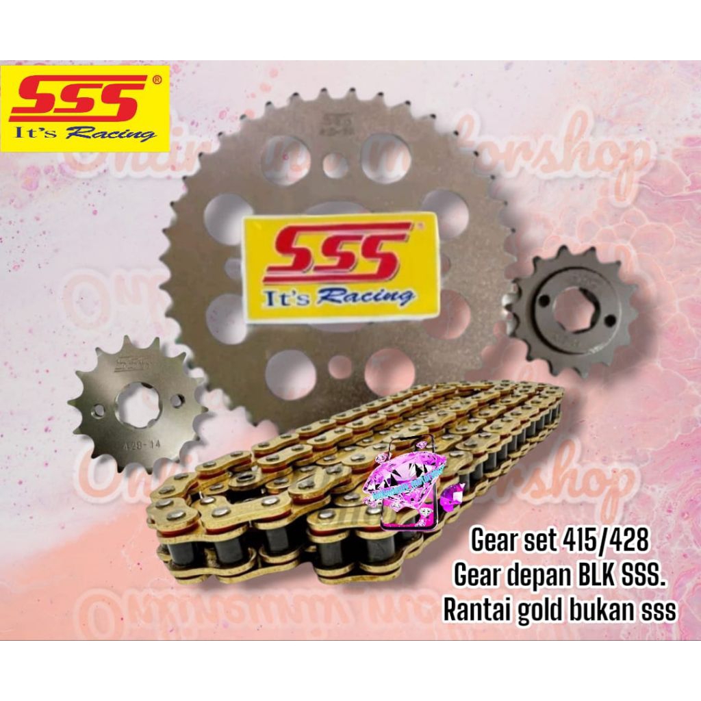 gir gear set SSS 428 rantai gold megapro / cb150  / cbr 150 old / cb 100 / verza / Tiger / gl 100 / 
