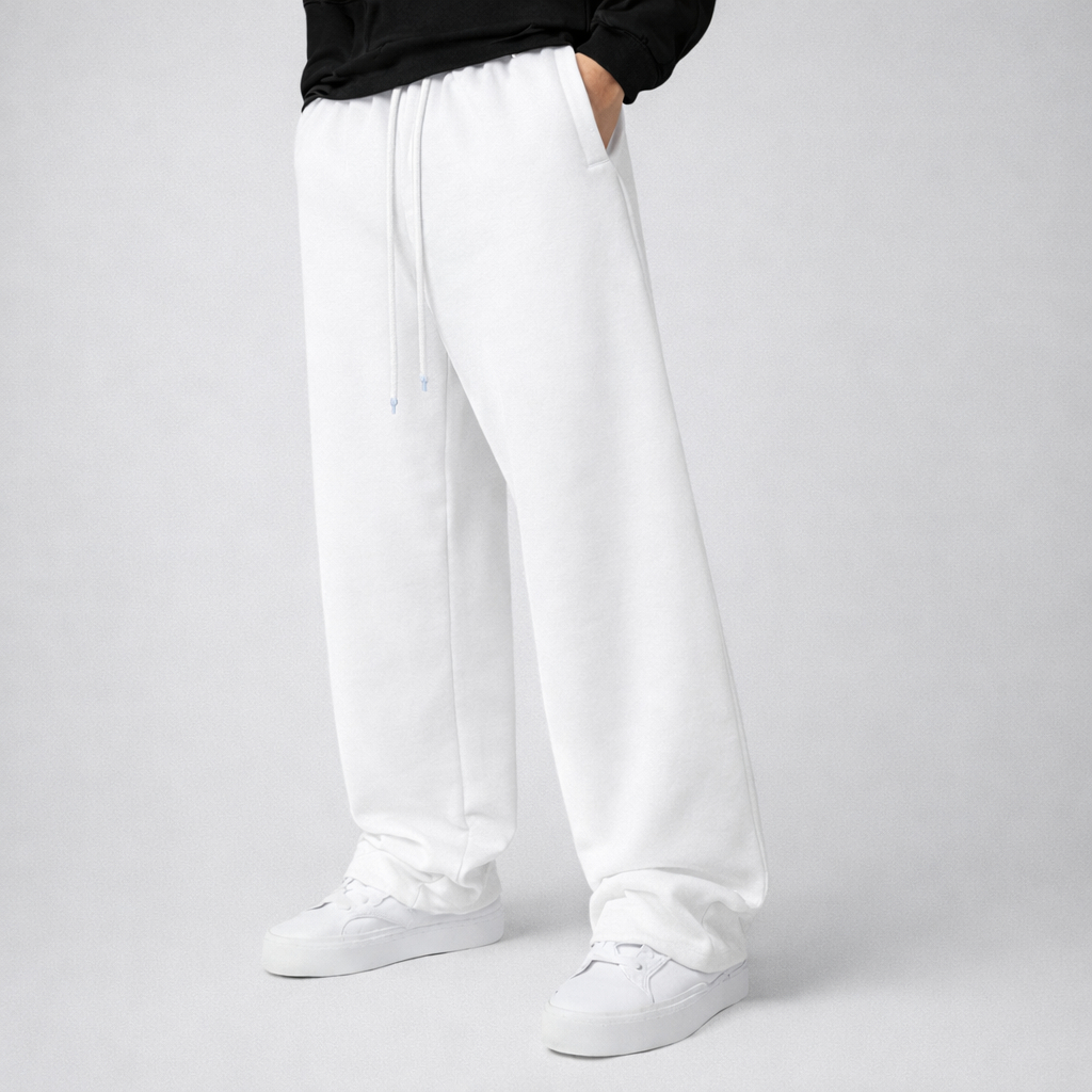 Afd - Celana Sweatpants Loose Baggy Fleece Putih